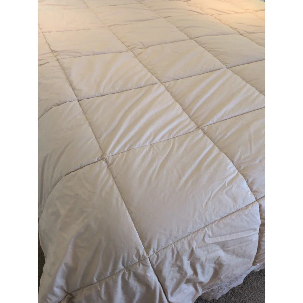 Lands End King Down Comforter Medium / Heavy Weight Neutral Flax Color